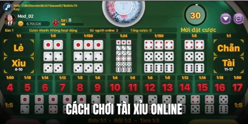 Cách chơi tài xỉu online